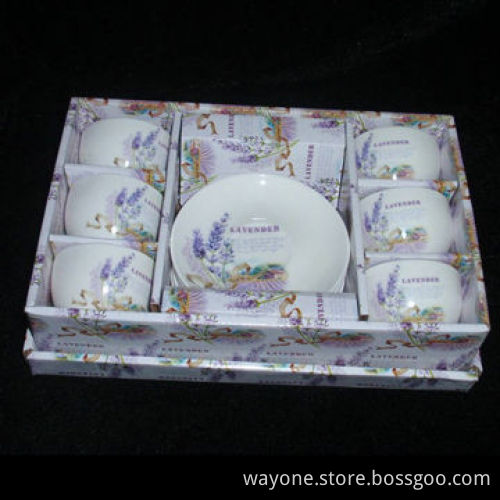 New Bone China Tea Cup/Saucer, 220cc, Lavender Design, Ideal for Gifts and Promotions